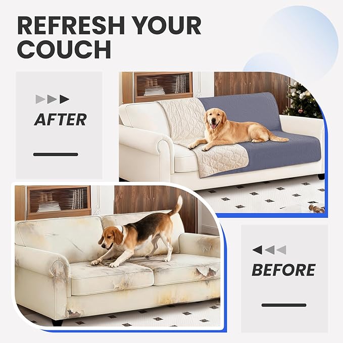 Waterproof Dog Bed Cover Pet Blanket, Soft Couch Cover for Dogs Washable, Non-Slip Dog Blanket Protect Furniture Couch Sofa Car for Puppy Large Dogs Cat (30x70 Inch, Grey Blue)