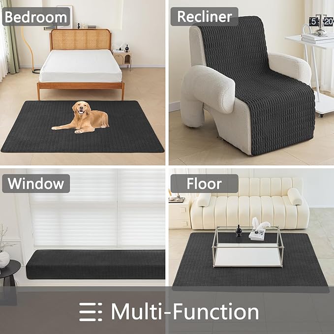 Muamar Dog Bed Cover Sofa Protector,Anti Slip Waterproof Sofa Covers for Living Room Couch Covers,Sofa Mat,Seat Cover, Dog Mat,Pet Pad for Furniture Bed Sofa Protector 1 Piece (60x70 inch, Black)