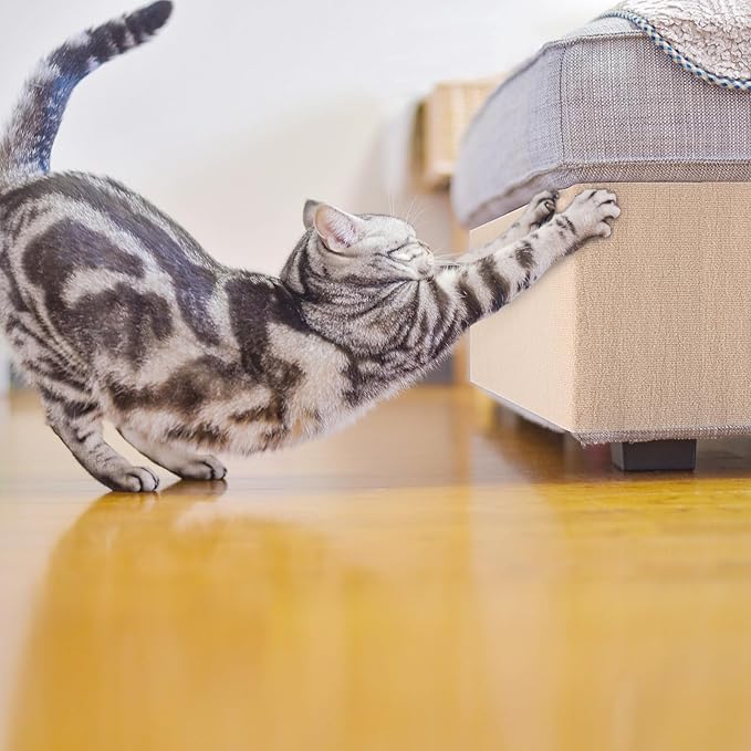 Cat Carpet remnants Cat Scratching Mat Trimmable Self-Adhesive Carpet DIY Climbing Scratcher Scratch Furniture Protector Covering Posts (39.3" x 15.8" Beige)