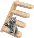 Skywin Cat Steps - Solid Rubber Wood Cat Stairs Great for Scratching and Climbing - Easy to Install Wall Mounted Shelves for Playful Cats (Wood)