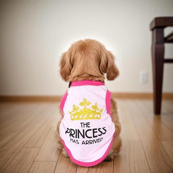 4 Pack Dog Shirts Summer Printed Puppy Clothes Cute Sleeveless Pet T Shirts Dog Clothes for Small Medium Dogs Cats Girl(L)