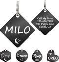 Ultra Joys Dog ID Tag, Custom Dog Tag Personalized Cat Tag, Pet ID Tag, Brushed Stainless Steel Diamond Dog Tag Black Large