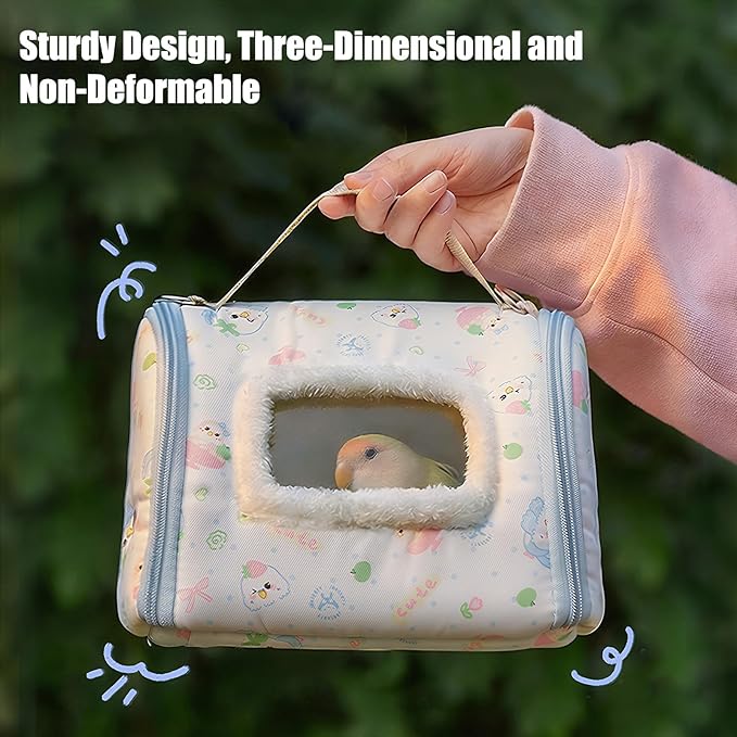 Portable Bird Travel Carrier, Transparent Window Visibility, 23.5x18x16cm, Parrot Transport Box, Parakeet Carrier Bag, Secure Enclosure, Ideal for Parakeet and Small Parrot