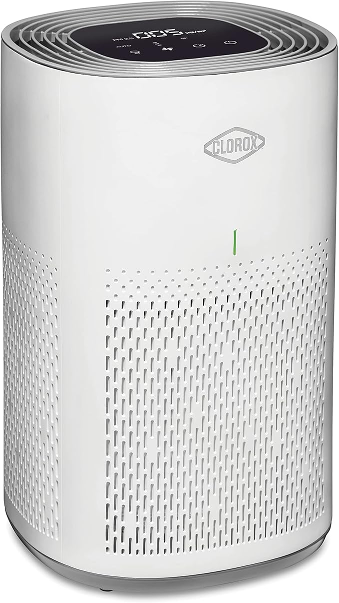 Clorox HEPA Air Purifiers for Home, True HEPA Filter, Medium Rooms Up to 1,000 Sq Ft, Removes 99.9% of Mold, Viruses, Wildfire Smoke, Allergens, Pet Allergies, Dust, AUTO Mode, Whisper Quiet