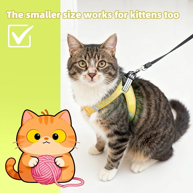ROYPET Step-in Air Dog Harness, All Weather Mesh Step in Vest Harness for Small and Medidum Dogs and Cats, Adjustable Soft Padded Dog Vest with Easy Control Handle for Dogs Pets (Yellow, XL)