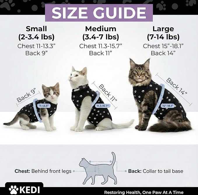 Cat Surgery Recovery Suit Female Cat Onesie for Cats After Surgery Spay Surgical Abdominal Wound Skin Diseases E-Collar Alternative Wear (Pink, Large)