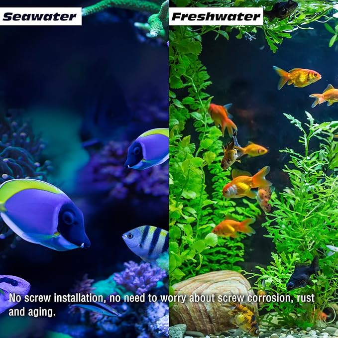 25.6inch Algae Scraper for Glass Aquariums Fish Tank Cleaner Tool with 10 Blades Aluminum Alloy Long Handle Tool-Less Installation