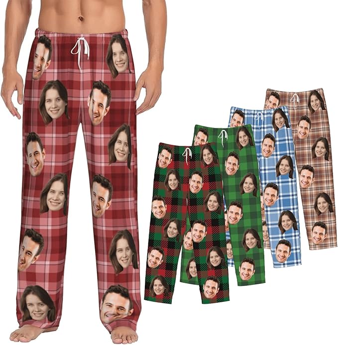 Personalized Pajamas Pants with Photo for Men Women, Custom Pajama Pants Anniversary, Mens Pajama Pants with Pockets