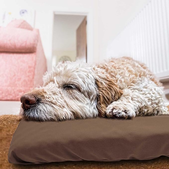 Dog Bed Cover Waterproof Replacement Machine Washable Covers for Dog Bed Heavy Duty Scratch Resistant Mattress Protector Pet Bed 36x27 Inch Brown Cover Only
