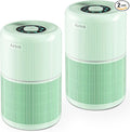 2 Pack Air Purifier for Home Bedroom with H13 True HEPA Filter for Smoke, Smokers, Dust, Odors, Pollen, Pet Dander | Quiet 99.9% Removal to 0.1 Microns | Green Available for California