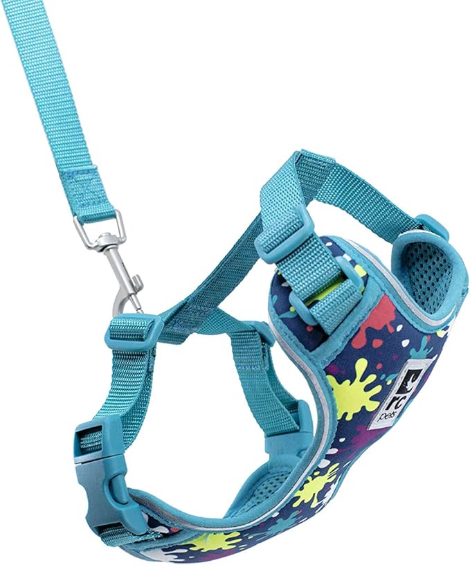 RC Pets Adventure Kitty Cat Harness | Adjustable Airmesh Vest with D-Ring and 6ft Leash for Walking and Travel |Splatter, Small