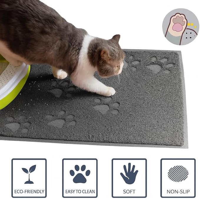 Bulk buys Cat Litter Mat. Traps Litter. Soft Non-Slip Surface. Easy to Clean. 11.5 x 15.75 in Gray Mat for Litter Box Area