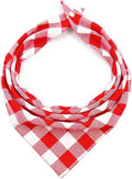 Christmas Plaid Bandana with Button, Fall Dual Layer Soft Cotton Triangle Dog Scarf Kerchief Washable Girl Boy Bandanas Adjustable Accessories for Small Medium Large Extra Large Puppy Pet