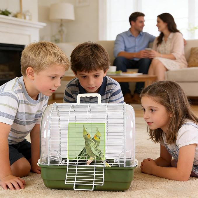 Portable Bird Cage,Bird Travel Carrier with Handle | Parakeet Carrying Cage - for Indoor Outdoor Balcony Living Room Park Parakeet Conure Canary Lovebird