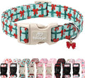 Christmas Dog Collar for Puppy Small Dogs - Cute Festive Plaid with Red Bow Christmas Collars for Dogs, Soft Adjustable New Year Dog Collars with Quick Release Buckle XS