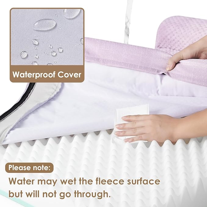 EHEYCIGA XXL Dog Bed Memory Foam, Orthopedic Giant Dog Bed Jumbo with Washable Removable Cover, Waterproof Pet Sofa Couch with Nonskid Bottom, 48x35x7.5, Lilac