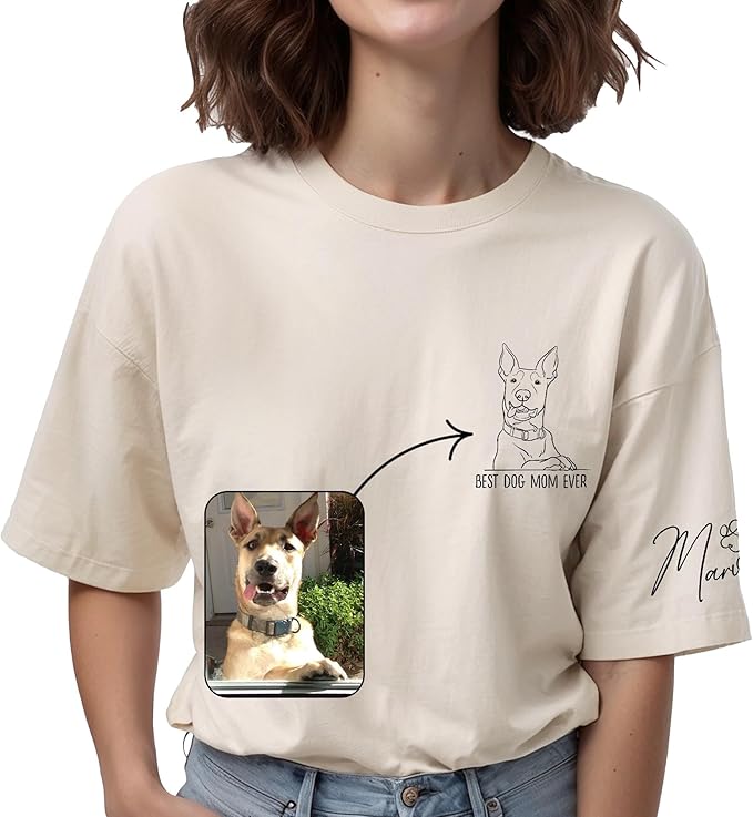 Custom Dog Mom Shirt Gifts for Women, Mother's Day Hoodie, Custom Shirt with Dog Picture for Women