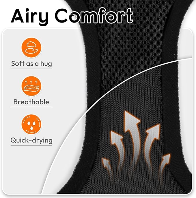 Dooradar Cat Harness and Leash Set, Escape Proof Safe Adjustable Kitten Vest Harnesses for Walking, Easy Control Soft Breathable Mesh Jacket with Reflective Strips for Cats, Black, XXS
