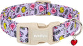 Easter Dog Collar for Small Dogs, Easter & Spring Theme Small Dog Collar with Cute Chick & Bunny Pattern, Adjustable Purple Easter Dog Collars Girl Boy Collar for Dogs -S
