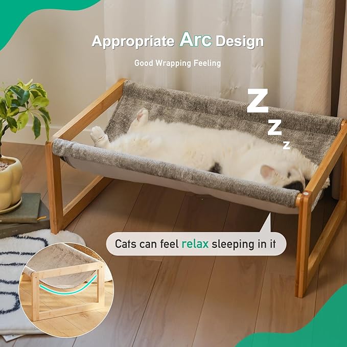 Elevated Cat Bed, Large Hammock for Outdoor, 25 X 16.5 Inch Pet Furniture for Kitty, Puppy, Rabbit, Bunny and Small Animals