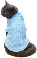 Stretchy Cat Sweater - 17 Colors & 6 Sizes | Snug Winter-Ready Knit for Boy/Girl Cats & Kittens(Blue, Medium)