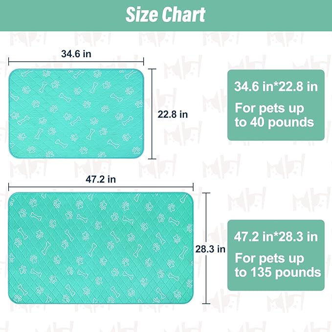 BEAUTYZOO Upgraded Dog Self Cooling Mat Ice Silk Chill Pads for Small Medium Large Dogs Summer Reusable Pet Training Pad Absorbent Non Slip Mat for Kennels, Crates & Beds,X Large 28IN x 47IN