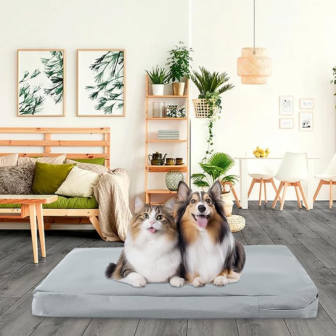 Waterproof Dog Bed Cover Replacement for 42 Inch Wire Crates, Heavy Duty Oxford Fabric Pet Bed Sleeve with Zipper, Washable & Durable Mattress Protector for Puppy, 40" L x 27" W x 4" H (Cover Only)