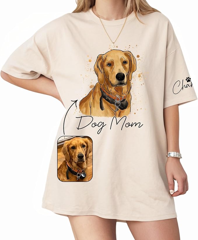 Custom Dog Mom Shirt Gifts for Women, Mother's Day Hoodie, Custom Shirt with Dog Picture for Women