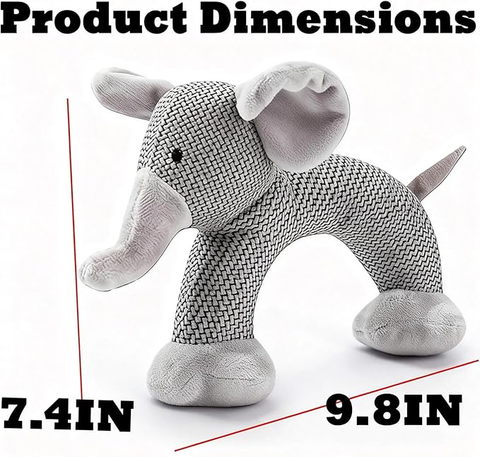 Linen Safari Companions, Squeaky Dog Chew Animals, with Durable Linen Material, Durable and Resistant to Chewing, for Relieve Dog's Boredom (Dog+Elephant+Sheep)