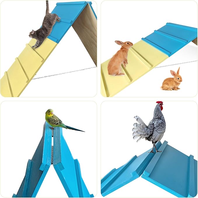 Dog Agility Equipment for Small & Medium Dogs, Puppy Agility Course Backyard Set A-Frame, Pony & Lamb Jumping Obstacle Course Ramp & Playground