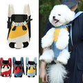 Lightweight Pet Backpack Carrier for Small Dogs & Cats - Easy-Fit Adjustable Straps, Basic Legs-Out Design, Durable for Daily Use (Fits Pets Under 15lb) (Yellow-White Color-Blocked, Small)