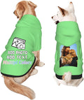 Custom Dog Hoodie Add Your Design Soft & Warm Personalized Photo Text Logo Name Dog Clothes for Puppy Sweatshirt Hooded for Small Medium Large Dogs Girl/Boy Cats LightGreen
