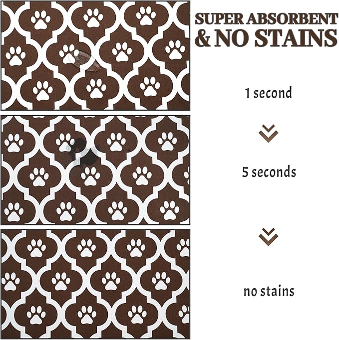Dog Food Mat 24X32 Inch Pet Feeding Absorbent Mats for Floor Cat Water Bowl Placemats Non-Slip Washable Dog Mat for Food and Water