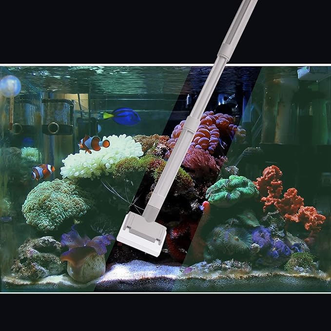 saltwater aquarium cleaner fish tank scraper cleaning tools 17.7-48 Inch long for cleaning acrylic or glass saltwater marine tank NEVER RUST