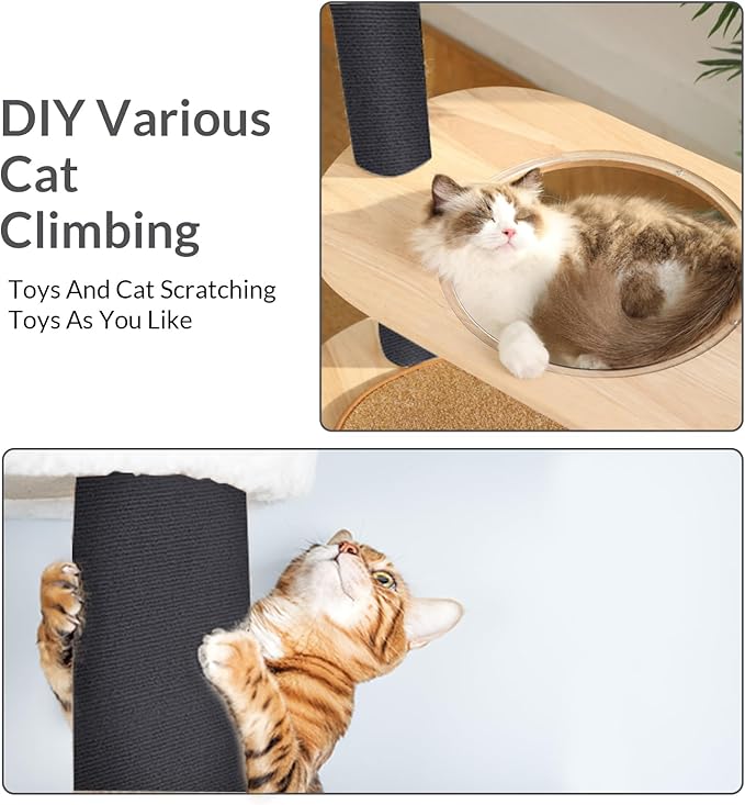 ASENKU Cat Scratch Furniture Protector, Trimmable Self-Adhesive Couch Protector from cat Claws, DIY Climb Cat Scratcher Mat for Covering Cat Tower (Dark Gray,39.3x15.8In)
