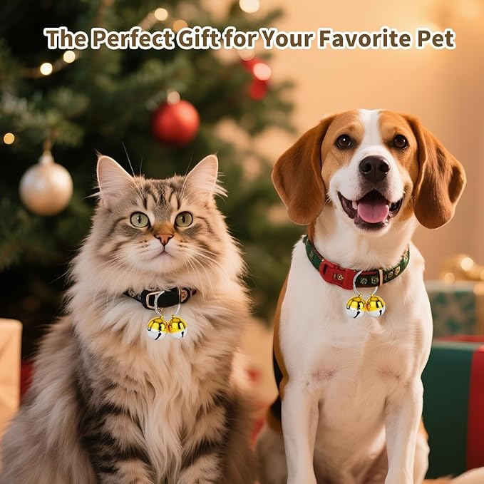 Dog Collar Bells, 2 Pack Extra Loud Dog & Cat Bells for Tracking & Safety, Stainless Steel Pet Tracker Training Bells for Small Medium Large Dogs & Cats (Multi-Color)