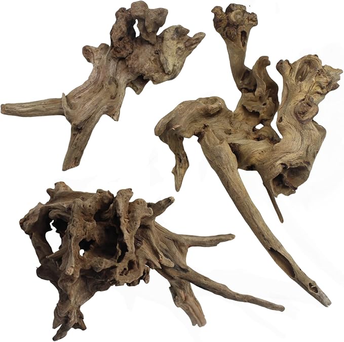 Driftwood for Aquarium Decor, Fish Tank Decor, 3 Pcs Reptile Branches, Drift Wood for Fishtank, Aquarium Hardscape, Betta Fish Decor, Reptiles Driftwood Branch (Driftwood 5.8- 9.8 Inch (Pack of 3))