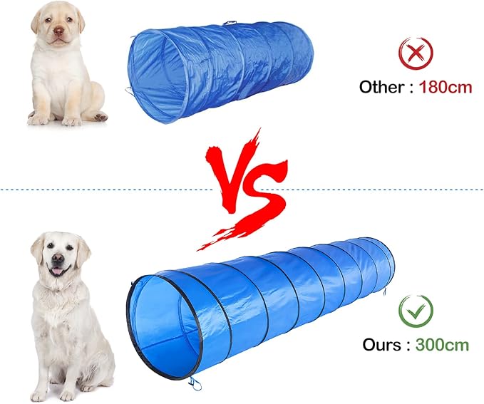 RAIN QUEEN Dog Agility Course Backyard Set - Agility Training Equipment for Dogs Starter Kit-Pet Outdoor Games with Tunnel, Weave Poles, Adjustable Hurdle, Jump Ring, Pause Box, Toys and Carrying Bag