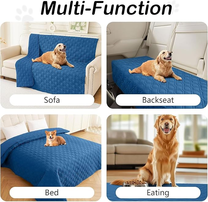 hyha Waterproof Dog Bed Blanket, Soft Pet Blankets, Waterproof Couch Cover for Dogs, Reversible Sofa Covers Washable for Furniture (30x70 Inch, Navy Blue/Navy Blue)