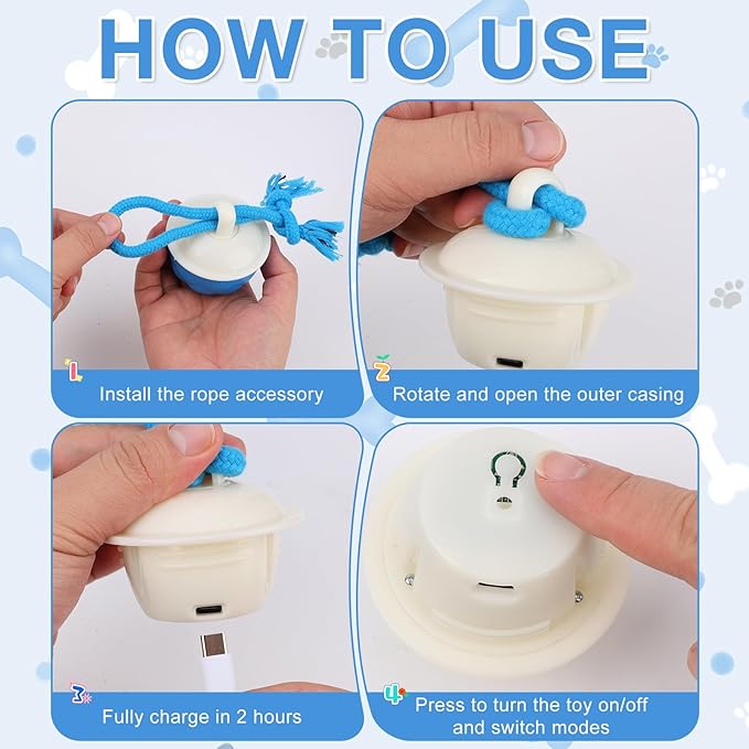 Interactive Dog Toys,2026 Upgraded Motion Activated Automatic Rolling Ball Toys for Small/Medium/Large Dogs Balls,Interactive Dog Ball for Boredom to Keep Them Busy,With USB Rechargeable (Blue)