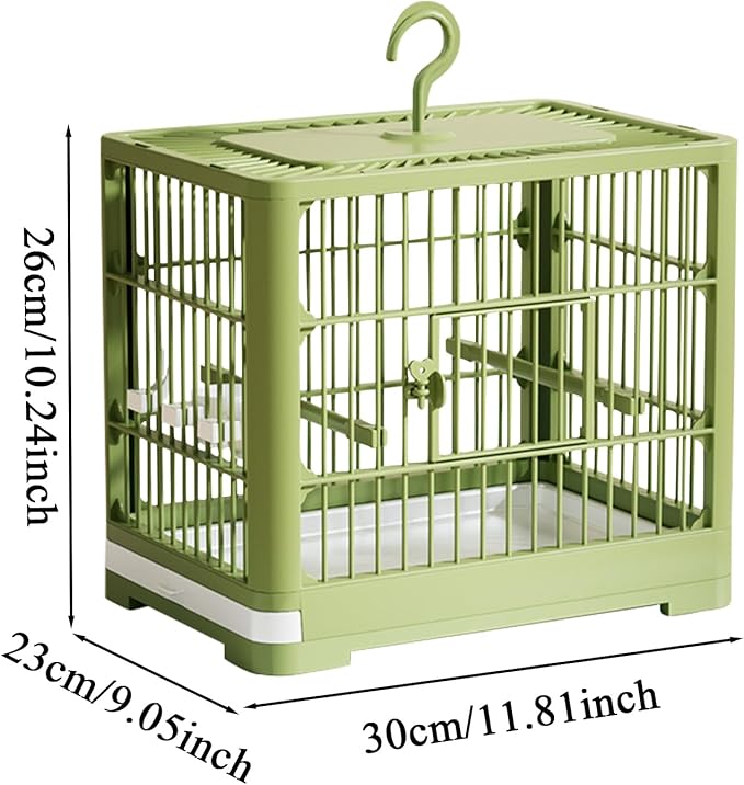 2025 New Carry Cage for Parakeet Portable 30x23x26cm Bird Travel Carrier Cage with Pull Out Tray Hook Handle Easy Transport Install for Various Birds Macaws Sparrow Conures Cockatiels