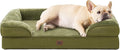 EHEYCIGA Orthopedic Dog Bed for Medium Dogs, Waterproof Memory Foam Medium Pet Beds with Sides, Non-Slip Bottom and Egg-Crate Foam Dog Couch Bed with Washable Removable Cover, Olive Green