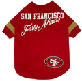 NFL San Francisco 49ers T-Shirt for Dogs & Cats, Large. Football Dog Shirt for NFL Team Fans. New & Updated Fashionable Stripe Design, Durable & Cute Sports PET TEE Shirt Outfit