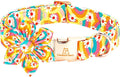 Lionheart glory Dog Collar with Flower, Sunflower Pattern Pet Collar Durable Cute Dog Flower Collars Summer Spring Female Pet Gift Adjustable Dog Collar for Small Dogs