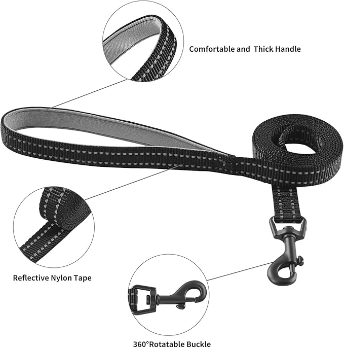 Hipubby Dog Harness and Leash Set, No Pull Soft Mesh Puppy Harness for Small Medium Dogs, Cats - Step in Reflective Breathable Lightweight Vest Harness for Walking, Training - Black, M