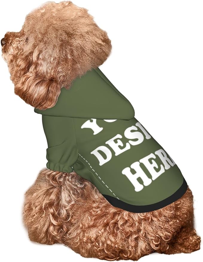 Personalized Dog Hoodie, Custom Dog Costumes for Small Dogs, Holiday Happy Dog Clothes Football Pet Shirt Sweater with Name Number for Girl/Boy Cats/Kitten, SageGreen, L