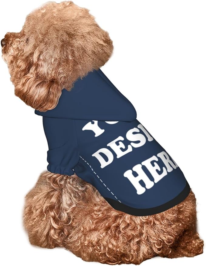 Dog Costume, Custom Dog Hoodie, Dog Name Costume Holiday Pet Pajamas Outfit, Personalized Pet Coat Costumes for Small Medium Large Dogs and Cats for Winter, Navy, M