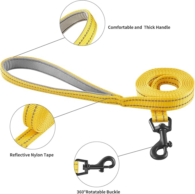 Hipubby Dog Harness and Leash Set, No Pull Soft Mesh Puppy Harness for Small Medium Dogs, Cats - Step in Reflective Breathable Lightweight Vest Harness for Walking, Training - Yellow, XS