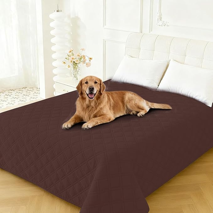 Waterproof Dog Blanket, Non-Slip Soft Pet Bed Cover, Couch Cover for Dogs Washable, Protects Sofa, Furniture, Crate, Car, Tear Resistant Leakproof Pet Blanket (30x70 Inch, Coffee)