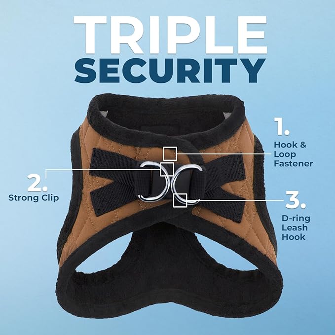 Best Pet Supplies - All Weather Mesh / Plush, Reflective, No Pull Harness for Small, Medium Dogs, Cats - Secure with Hook & Loop Fastener, Buckle, Double D-Rings - Beige Plush, L